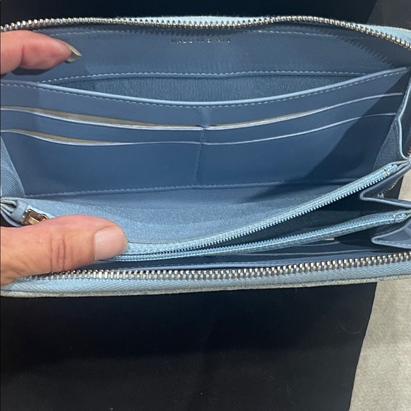 CHANEL Light Blue Denim Quilted Wallet - Picture 8 of 12